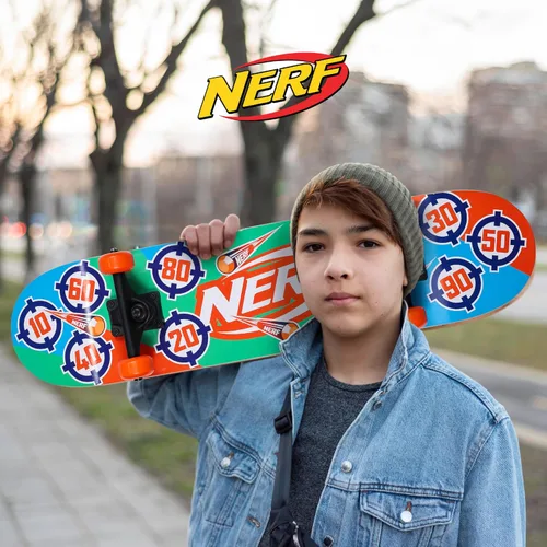 Vista 5 de Nerf - Patineta de 31 pulgadas, 9 capas de arce para crucero, tallado, trucos y descenso