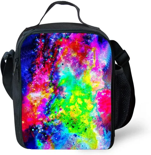 Vista 16 de CAIWEI Bolsa de almuerzo Galaxy con aislamiento para lonchera (baloncesto de torneado)