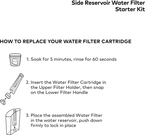 Vista 4 de Kit de inicio de repuesto 2.0 para cafetera, para piezas Keurig, incluye soporte de filtro de depósito lateral y 1 paquete de cartuchos de filtro