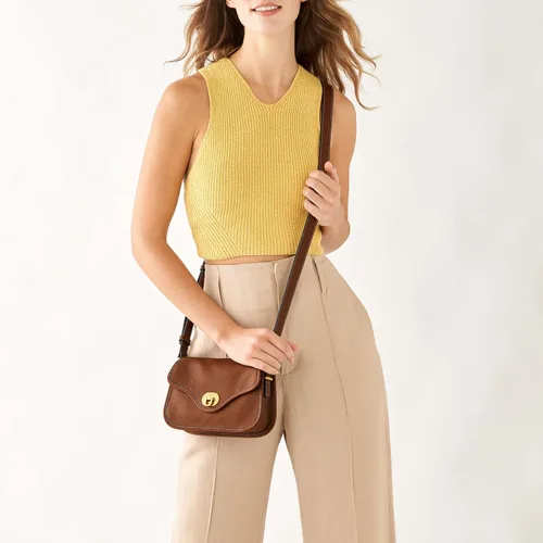Vista 5 de Fossil Heritage - Bolso bandolera de piel con solapa para mujer