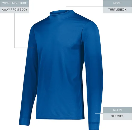 Vista 5 de Augusta Sportswear playera mangas largas con cuello alto, para hombres