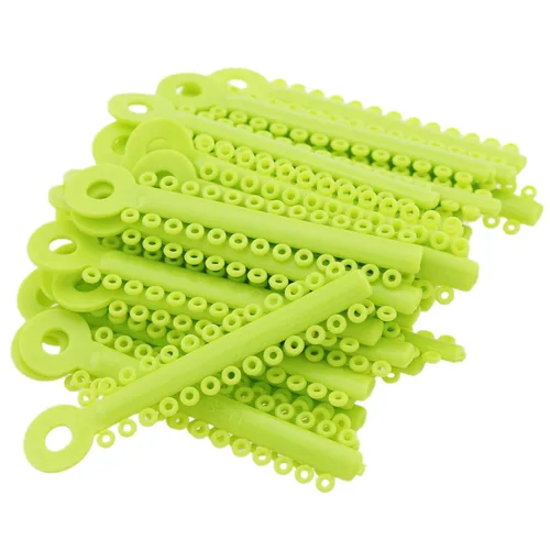 Vista 8 de Lazos dentales de ligadura de goma elástica de ortodoncia multicolor 1040 PCS/BOLSA (AMARILLO (2 #))