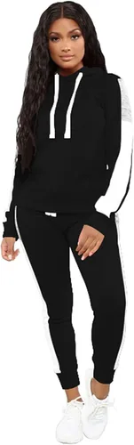 Vista 16 de TOPSRANI - Trajes deportivos de dos piezas para mujer, sudaderas casuales, traje deportivo liso, conjunto de pantalones de sudadera para trotar