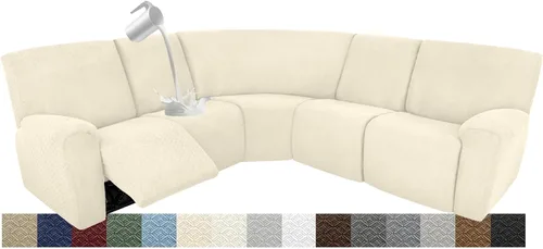 Vista 100 de Fundas impermeables de sofá reclinable modular para sofás reclinables, lavable en forma de L, para perros, fundas elásticas para sofá reclinable