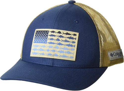 Vista 135 de Columbia Gorra de bola de malla Bandera antigua de malva/blanco/pescado