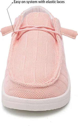 Vista 4 de Betrue Zapatos náuticos ligeros para mujer, mocasines informales, zapatos de cubierta sin cordones, tenis de lona transpirables