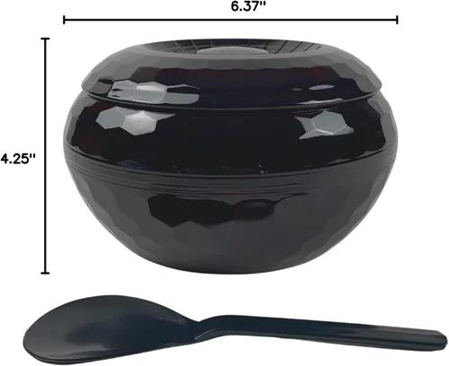 Vista 9 de JapanBargain 2073, cuenco de arroz con tapa y pala de paleta de arroz, recipiente de arroz japonés Ohitsu chino asiático restaurante arroz
