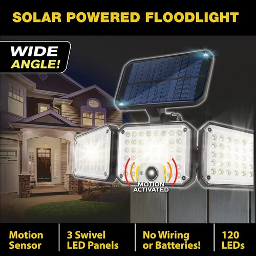Vista 2 de Bell & Howell Bionic - Foco LED negro con detección de movimiento, funciona con energía solar, se vende en paquete de 2