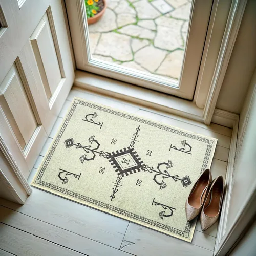 Vista 39 de GLN Rugs Bohemian - Troy - Alfombra de felpilla lavable a máquina, bohemio, lavable, antideslizante, alfombra de área de felpilla de pelo bajo