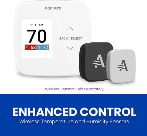 Vista 7 de AprilAire S86WMUPR Termostato programable Wi-Fi, multietapa universal con control IAQ, etapas de calor/frío 2H/2C o etapas de bomba de calor 4H/2C