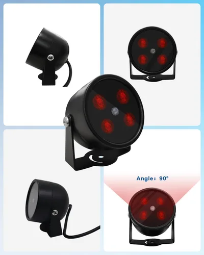 Vista 11 de 4 LED impermeable IR iluminador 90 grados gran angular luz infrarroja