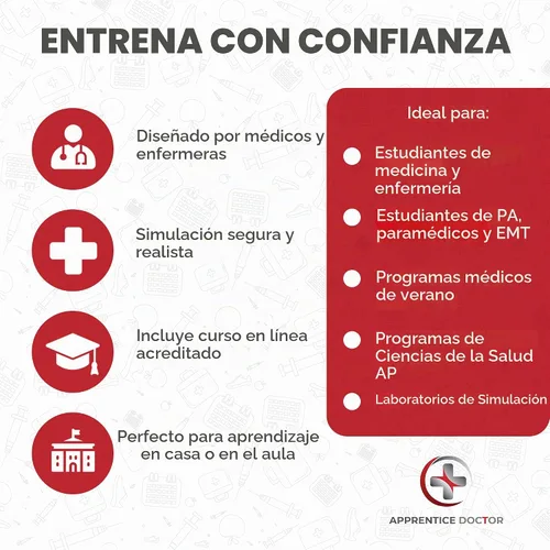 Vista 3 de Kit de práctica de flebotomía The Apprentice Doctor – Brazo completo de entrenamiento de flebotomía para venopunción y simulación IV Diseñado