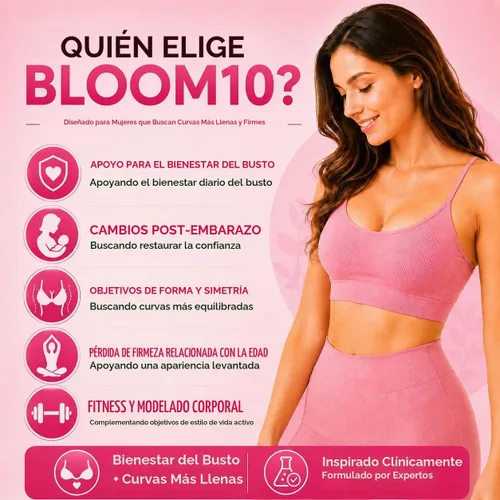 Vista 2 de Bloom10 - Gomitas de pecho para mujer, soporte para el busto y salud MAX Formula PLUS 2 veces mil millones de probióticos, 5 veces suplementos