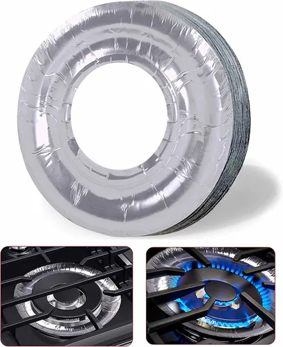 Vista 4 de 48 Papel De Aluminio Quemador Redondo Babero Cocina Cocina Cocina Horno Cubierta Desechable 9