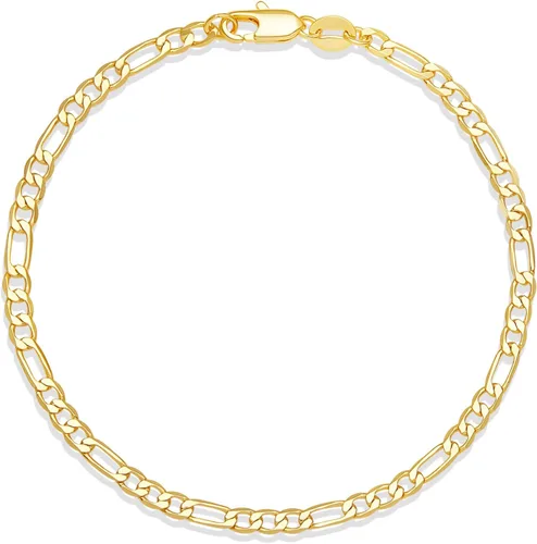 Vista 3 de Tienda Essentials 14K Gold Plated Figaro Chain Bracelet
