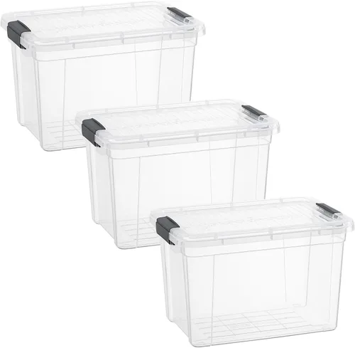 Vista 42 de Superio Mini contenedor de almacenamiento de plástico para crayón, suministros de arte y estuche de costura, organizador pequeño apilable