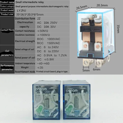 Vista 3 de Ximimark 5Sets DC 12V bobina Relé LY2NJ HH62P JQX-13F DPDT 8 Pin 10A con base de zócalo