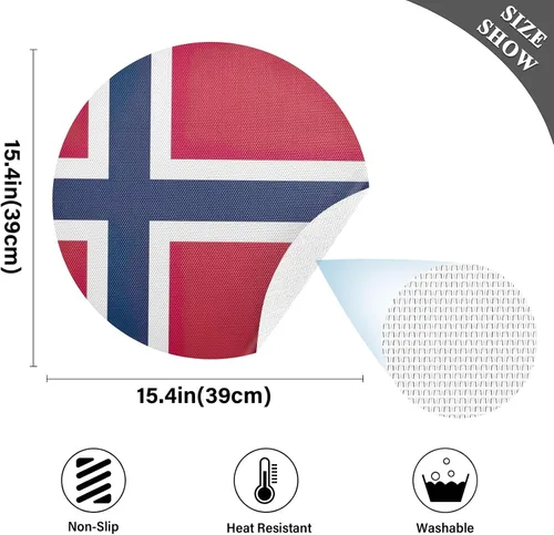 Vista 7 de Aruba Flag Round Table Placemats 15 Inch, Seasonal Table Mats Modern Place Mats for Dining, Kitchen, Parties, Camping