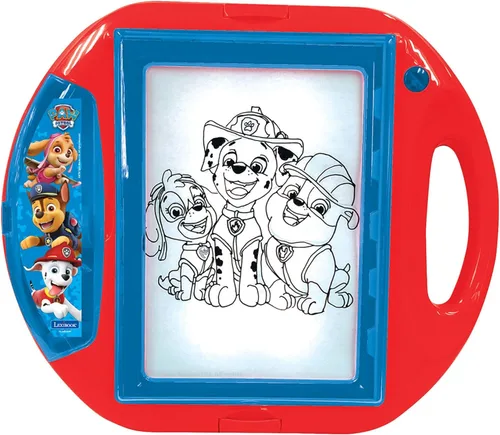 Vista 3 de LEXiBOOK Paw Patrol, proyector de dibujo, 4 tampones, 10 plantillas, pantalla de iluminación, 1 bolígrafo incluido, juguete artístico y creativo