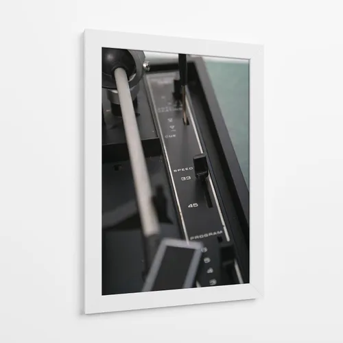 Vista 6 de Canvas Lab Turntable IV by Renee W. Stramel 7 x 11 in Fine Art Framed Print, Frame Color: Black, With Mat Architecture, Black and White