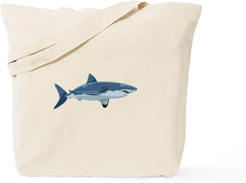 Vista 9 de CafePress Crazy Shark Lady Tote Bag Reutilizable Natural Beige Lona Bolsa de Compras
