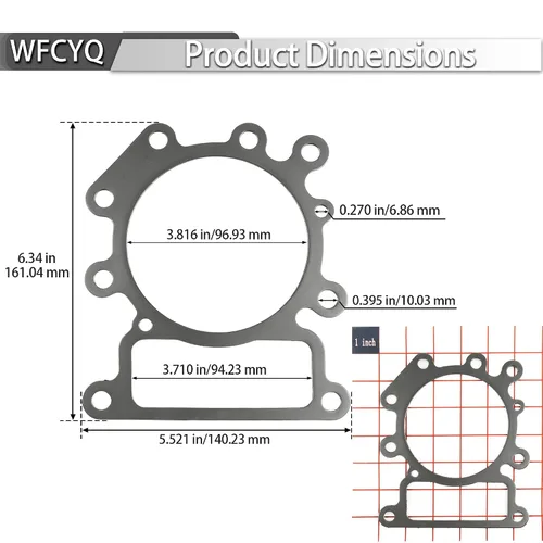 Vista 2 de Repuesto 794114 699168 Junta de culata compatible con Briggs y Stratton Fits for 699168 31F707 31F775 31F777 31M777 33M677 33M777 33M977 331707