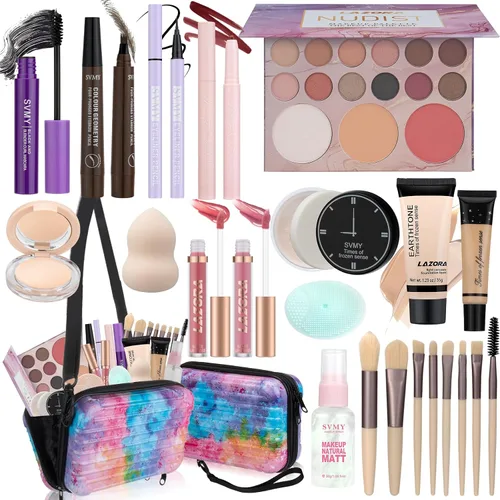 Vista 13 de Kit de maquillaje todo en uno para adolescentes, juego de regalo de maquillaje para mujeres, caja de regalo para las fiestas, paquete esencial