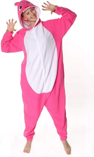 Vista 2 de Pijama unisex para adultos, disfraz de tiburón azul de animal