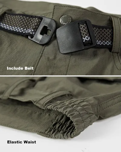 Vista 3 de EKLENTSON Pantalones cortos para hombre con bolsillos, ligeros, de secado rápido (sin cinturón)
