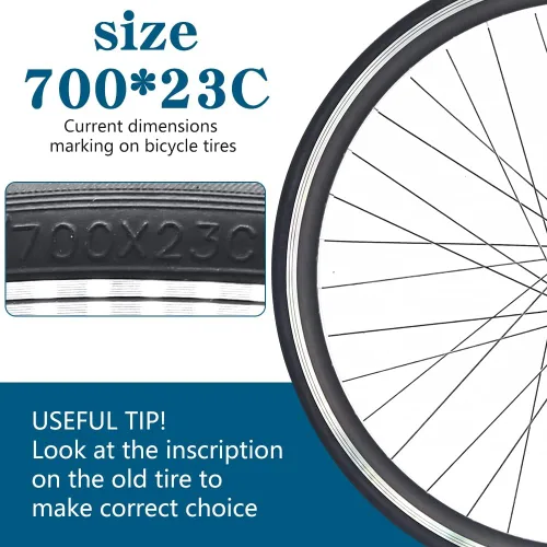 Vista 4 de Paquete de 2 neumáticos de bicicleta 700x23C plegables para bicicleta de carretera