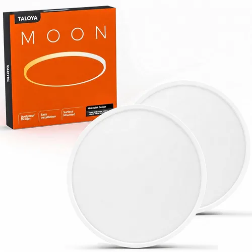 Vista 28 de TALOYA Paquete de 4 lámparas de techo LED de montaje empotrado de 10 pulgadas, 5 temperaturas de color (3000 K-6500 K), luz de panel plano redondo