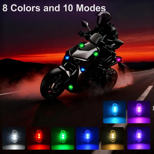 Vista 2 de Mini luces LED estroboscópicas intermitentes inalámbricas con control remoto para automóvil, luces subterráneas para motocross, Ebike, 8