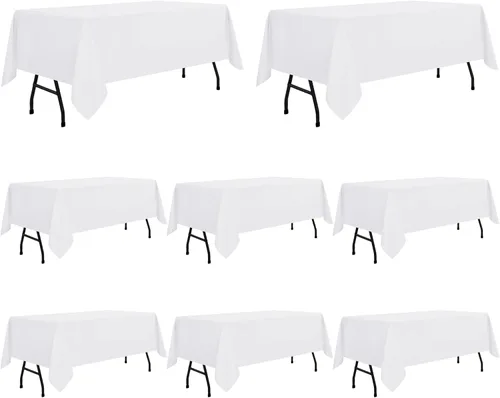 Vista 51 de Sancua Mantel cuadrado resistente a manchas y arrugas, lavable, de poliéster, decorativo de tela para mesa de comedor, fiestas de bufé y campamento