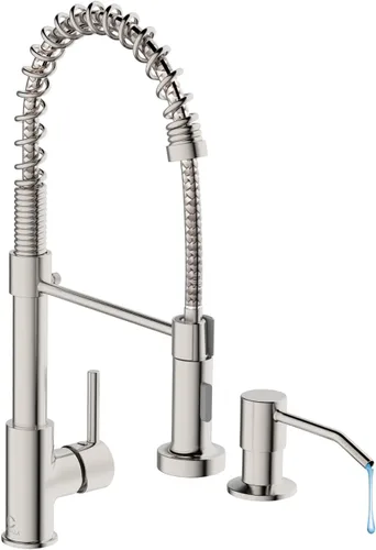 Vista 20 de Llave de cocina negra con luz LED, llave de cocina con dispensador de jabón, llave para fregadero de cocina, llave de cocina de acero inoxidable
