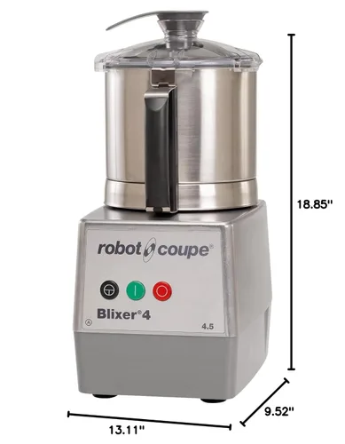 Vista 7 de Robot Coupe BLIXER 4 Batidora vertical comercial de alta velocidad, mezcladora, tazón de acero inoxidable de 4.5 cuartos de galón, 1 velocidad, 120