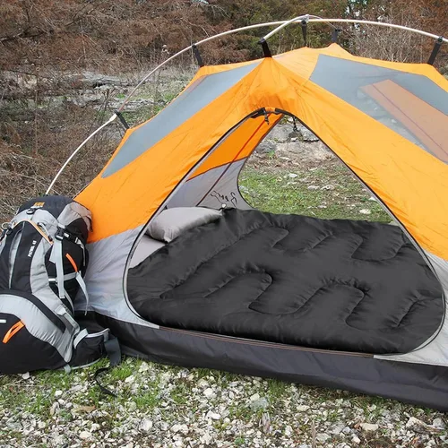 Vista 7 de Paquete de 10 sacos de dormir para adultos en clima frío a granel para personas sin hogar, 4 estaciones, cálidos o fríos, ligeros, para interiores