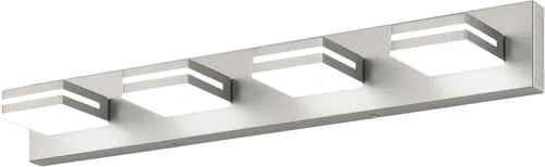 Vista 31 de SineRise - Moderna lámpara LED para tocador de baño (2 luces, 39.4 cm, regulable), iluminación de pared de baño moderna de acrílico cepillado sobre