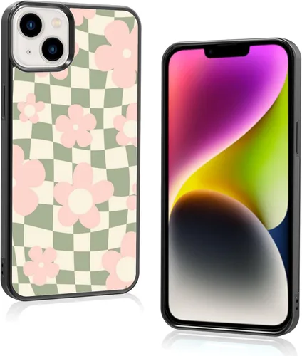 Vista 13 de Funda de teléfono con soporte a cuadros negros con diseño de patrón antideslizante, marco de gel de sílice suave para iPhone 7/8