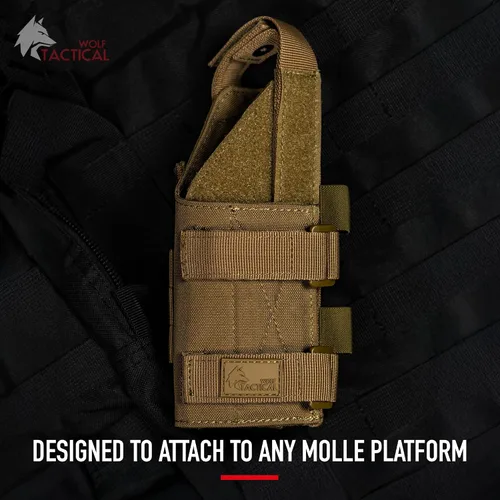 Vista 3 de WOLF TACTICAL - Funda MOLLE Universal, Funda MOLLE para Pistola, Funda para Pistola Airsoft, Funda Táctica de Nylon para Pistolas