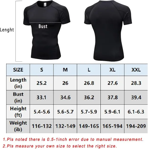 Vista 6 de WRAGCFM Paquete de 3 camisas de compresión de manga corta para hombre, camisetas deportivas de capa base para entrenamiento atlético fresco y seco