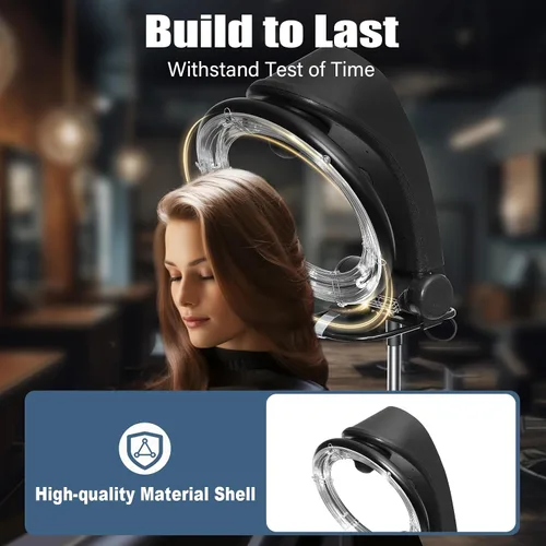 Vista 3 de Secador de pelo infrarrojo orbitante 3 en 1, vaporizador profesional de salón con altura ajustable de 55.12 a 64.96 pulgadas, pantalla digital y 4