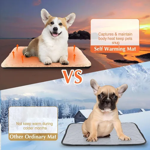 Vista 7 de Drydiet Paquete de 4 Almohadillas Autocalentadoras para Gatos Alfombrilla Térmica Lavable para Perros Sin Hogar Almohadillas Térmicas para Perreras