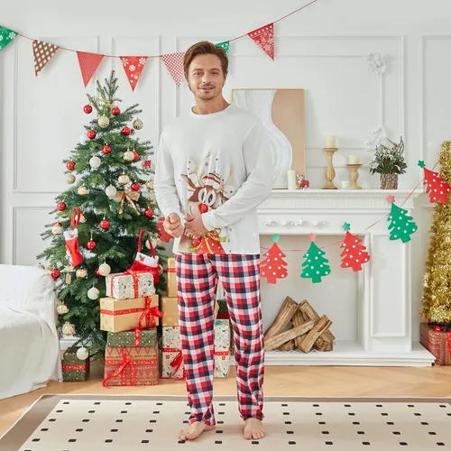 Vista 3 de VS&LLWQ Pijamas de Navidad a juego para la familia, pijamas de Navidad para la familia, pijamas de elfo, juego de pijamas de Navidad para las fiestas