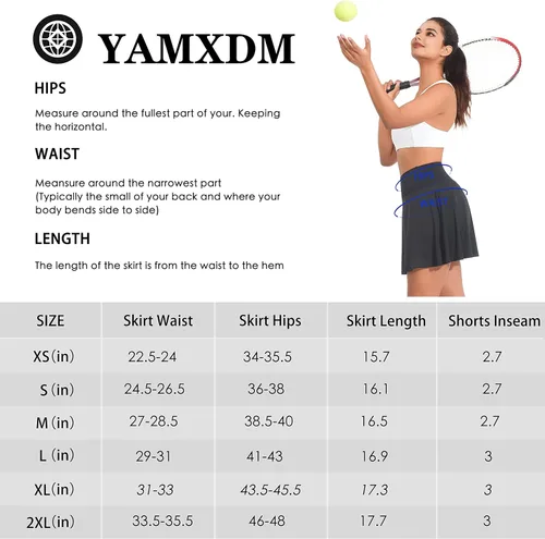 Vista 6 de YAMXDM Faldas de tenis para mujer con bolsillos integrados, faldas activas de golf para deportes, gimnasio, entrenamiento y uso diario casual