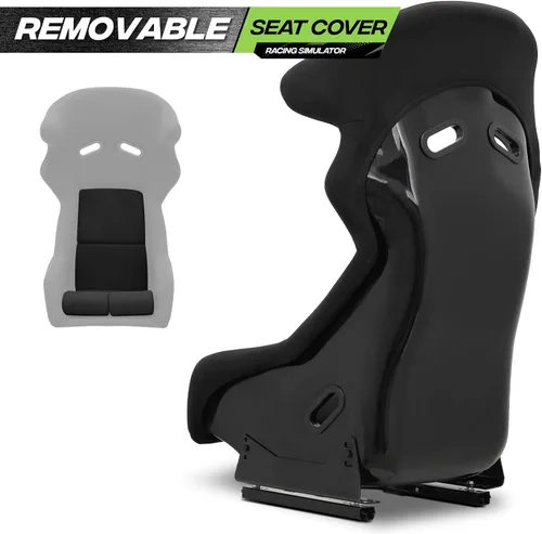 Vista 9 de Magshion Asiento de carreras con deslizador para cabina de simulador de rueda de carreras, asiento universal de conducción simulador de carreras