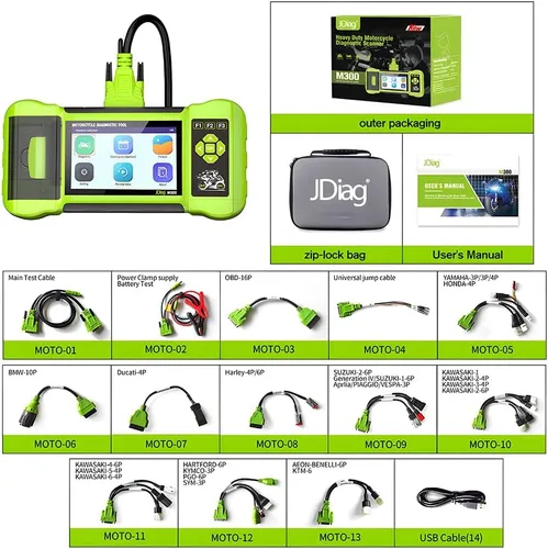 Vista 6 de Herramienta de diagnóstico de función de escáner de motocicleta totalmente accesorio, lector de código OBD2, prueba de ABS, prueba de batería