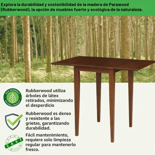 Vista 4 de IC International Concepts Mesa de madera maciza, 36 pulgadas, sin terminar Espresso