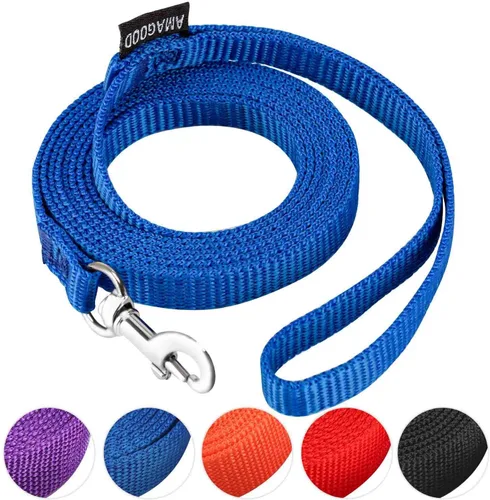 Vista 58 de AMAGOOD 6 pies de correas para cachorros/perros, correa de estilo tradicional resistente con gancho de cuello fácil de usar, correa para perros Negro