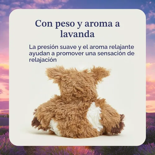 Vista 3 de Warmies Junior Animales de Peluche Calentitos y con Peso, Vaca - Animal de Peluche Calentador de Felpa para Calor y Confort - Lindos Juguetes