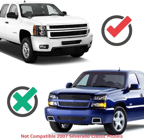 Vista 5 de Juego de montaje de faros compatible con Chevy Silverado 1500 2007 2008 2009 2010 2011 2012 2013, Silverado 2500HD 3500 07-14, faro con arnés